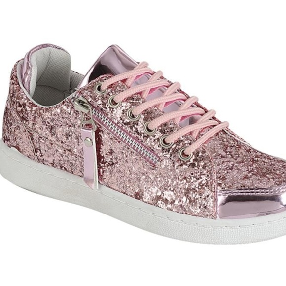 pink sequin sneakers